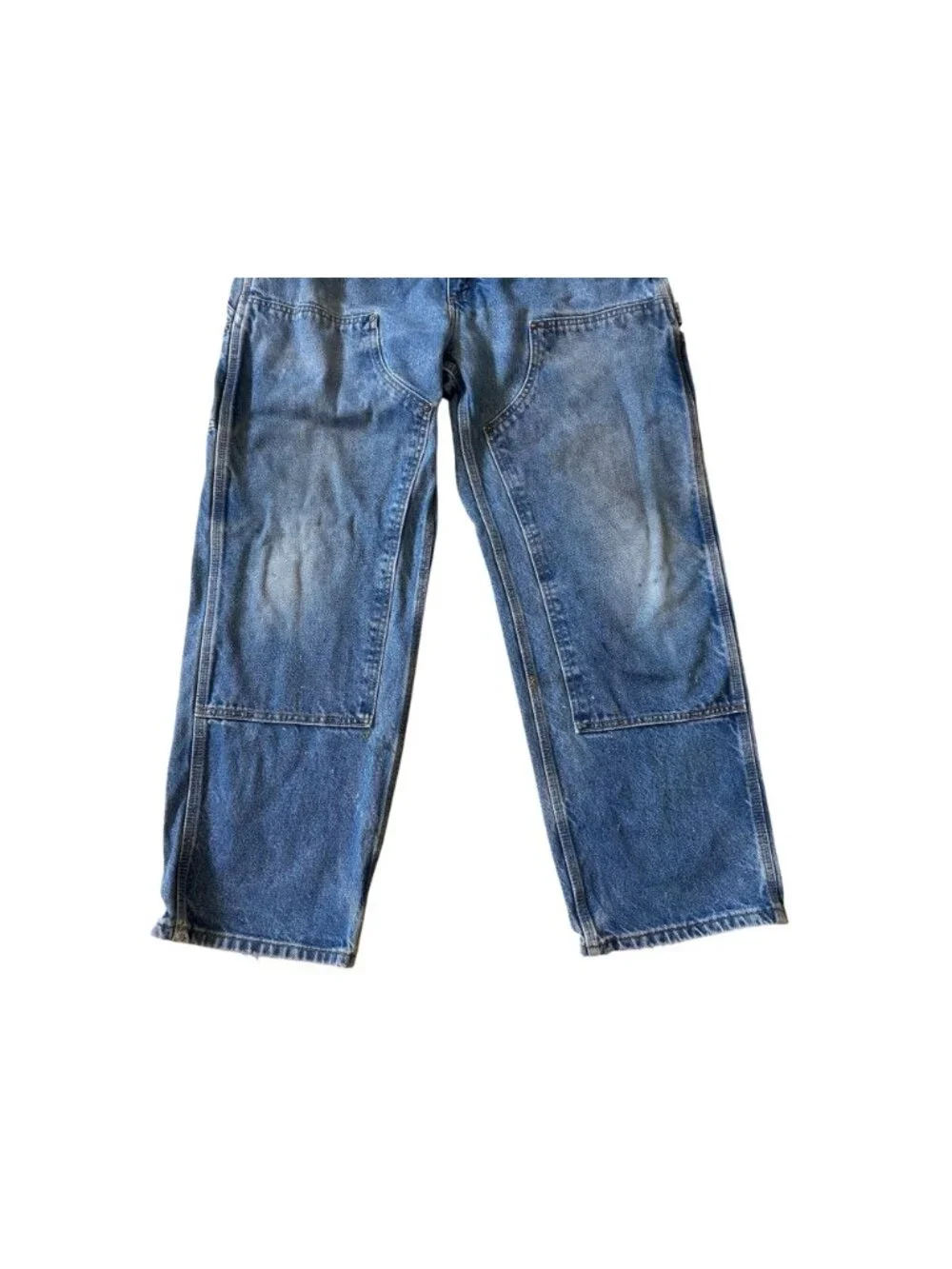 Vintage Carhartt B73 DST Denim Double Knee Pants Men 36x30 Cargo Carpenter Baggy